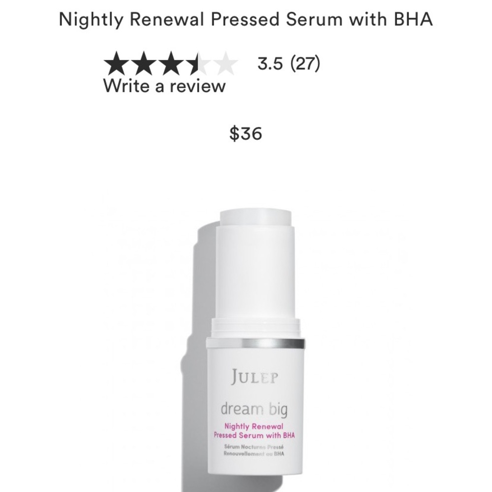 Julep pressed night serum